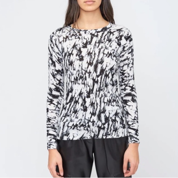 KOKUN NYC Bamboo Cashmere Top Crewneck Long Sleeve Lightweight Granite Pattern - Picture 3 of 8